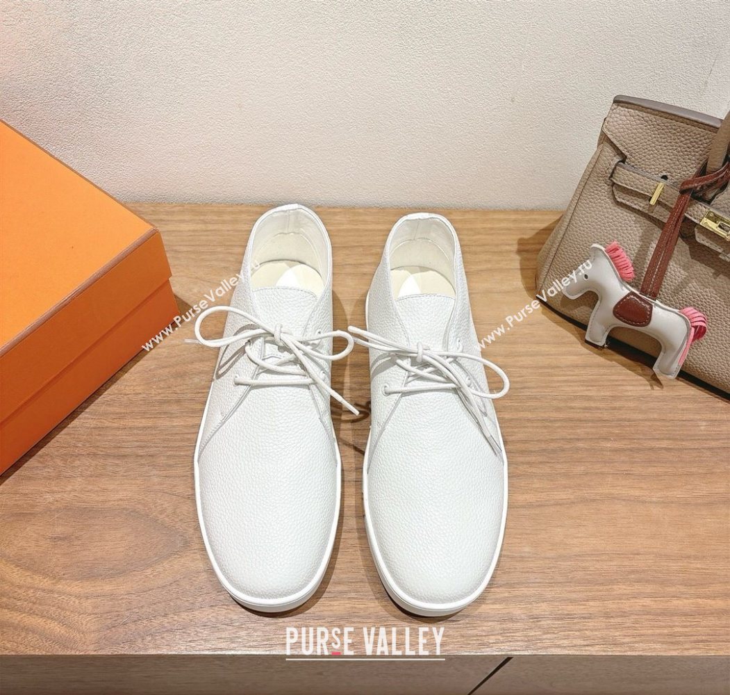 Hermes Klicker Sneakers in Grained Calfskin White 2025 H251921 (XC-250708085)