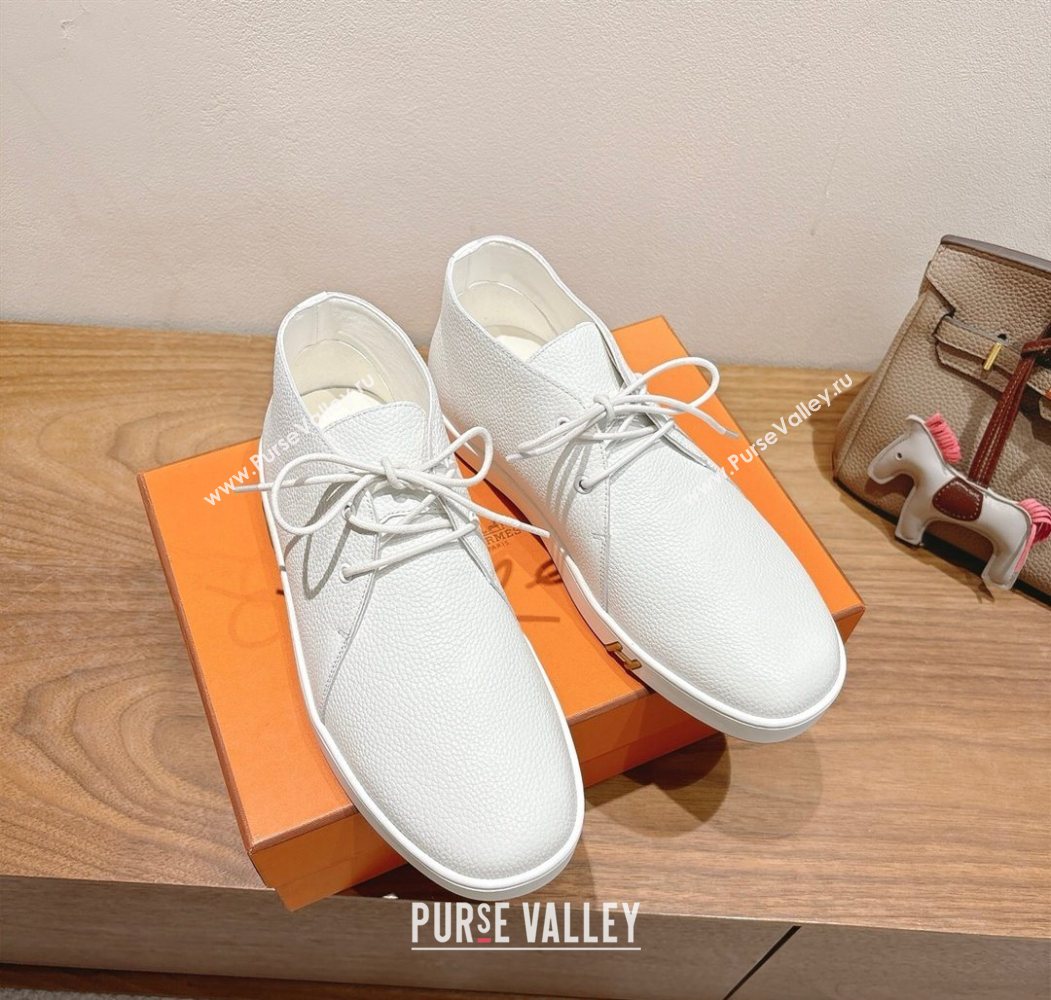 Hermes Klicker Sneakers in Grained Calfskin White 2025 H251921 (XC-250708085)