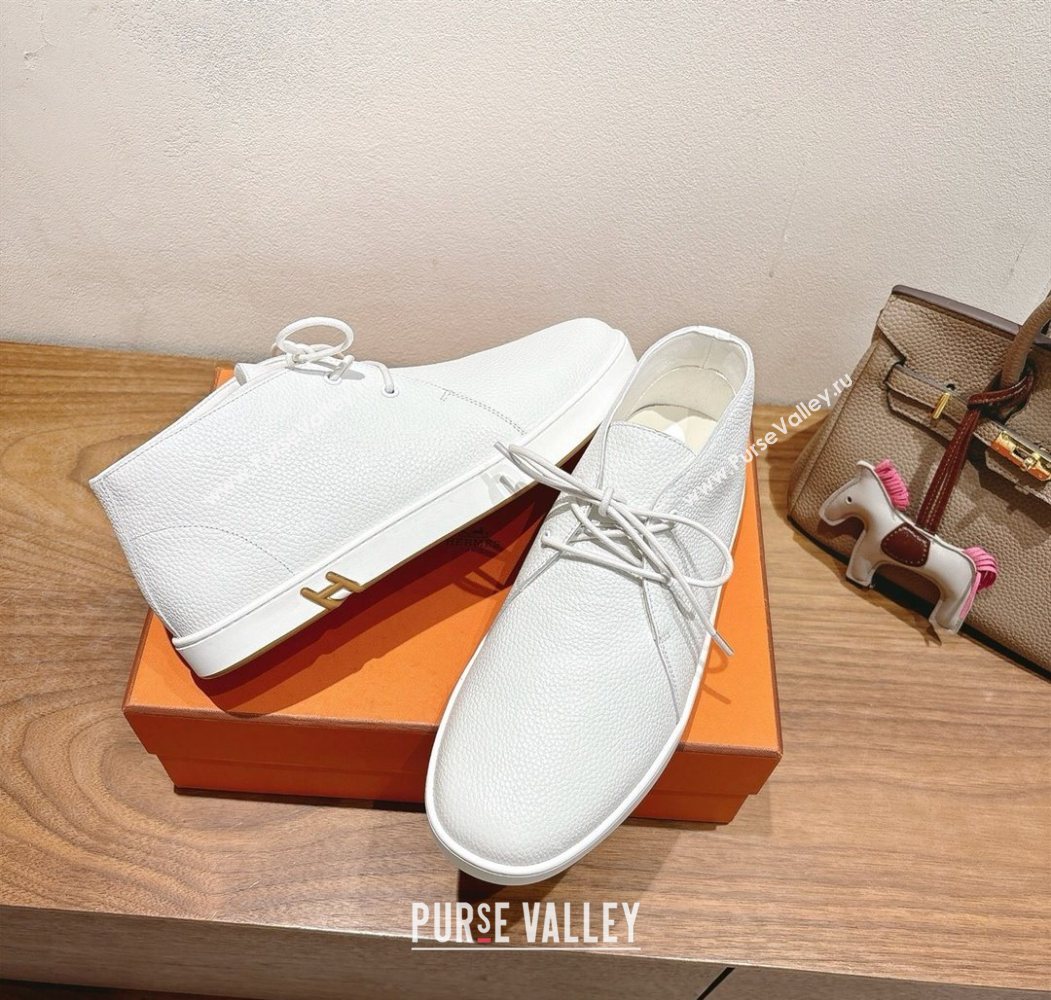 Hermes Klicker Sneakers in Grained Calfskin White 2025 H251921 (XC-250708085)