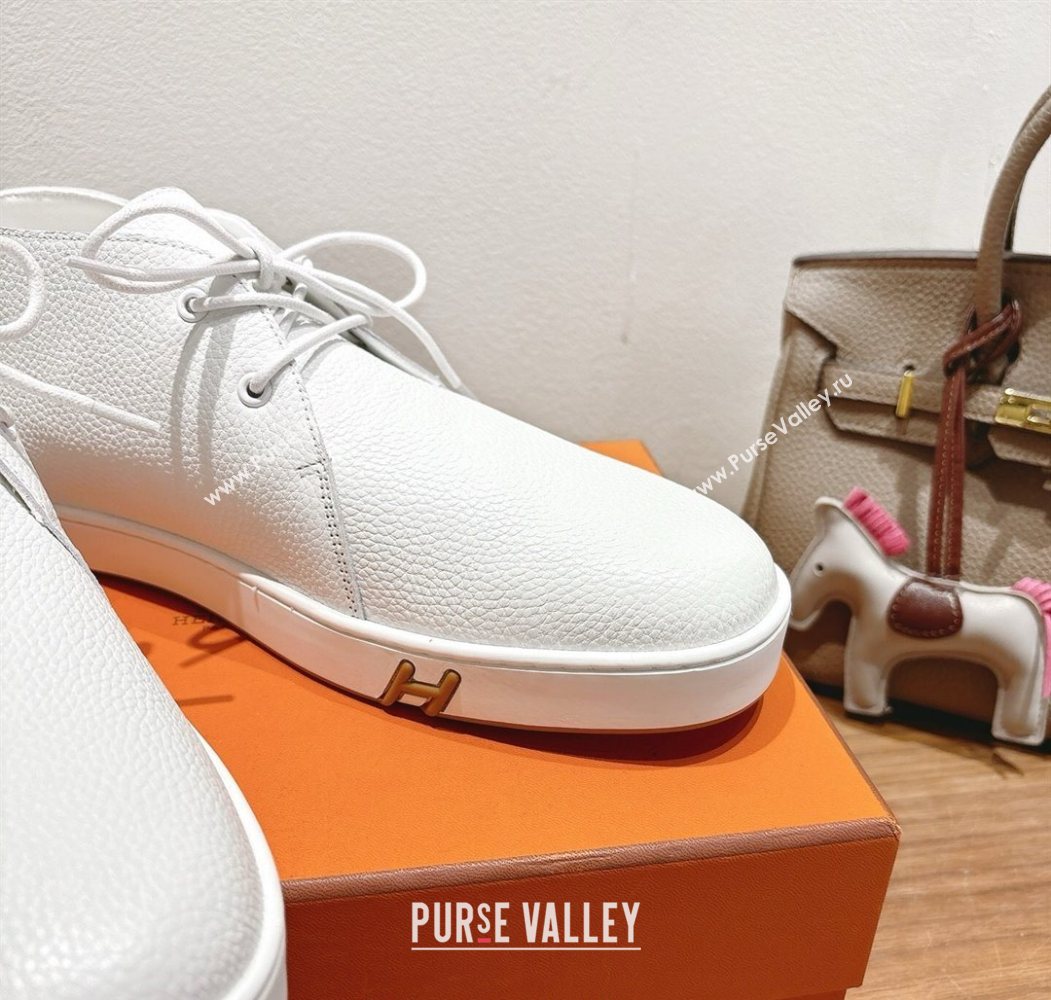 Hermes Klicker Sneakers in Grained Calfskin White 2025 H251921 (XC-250708085)