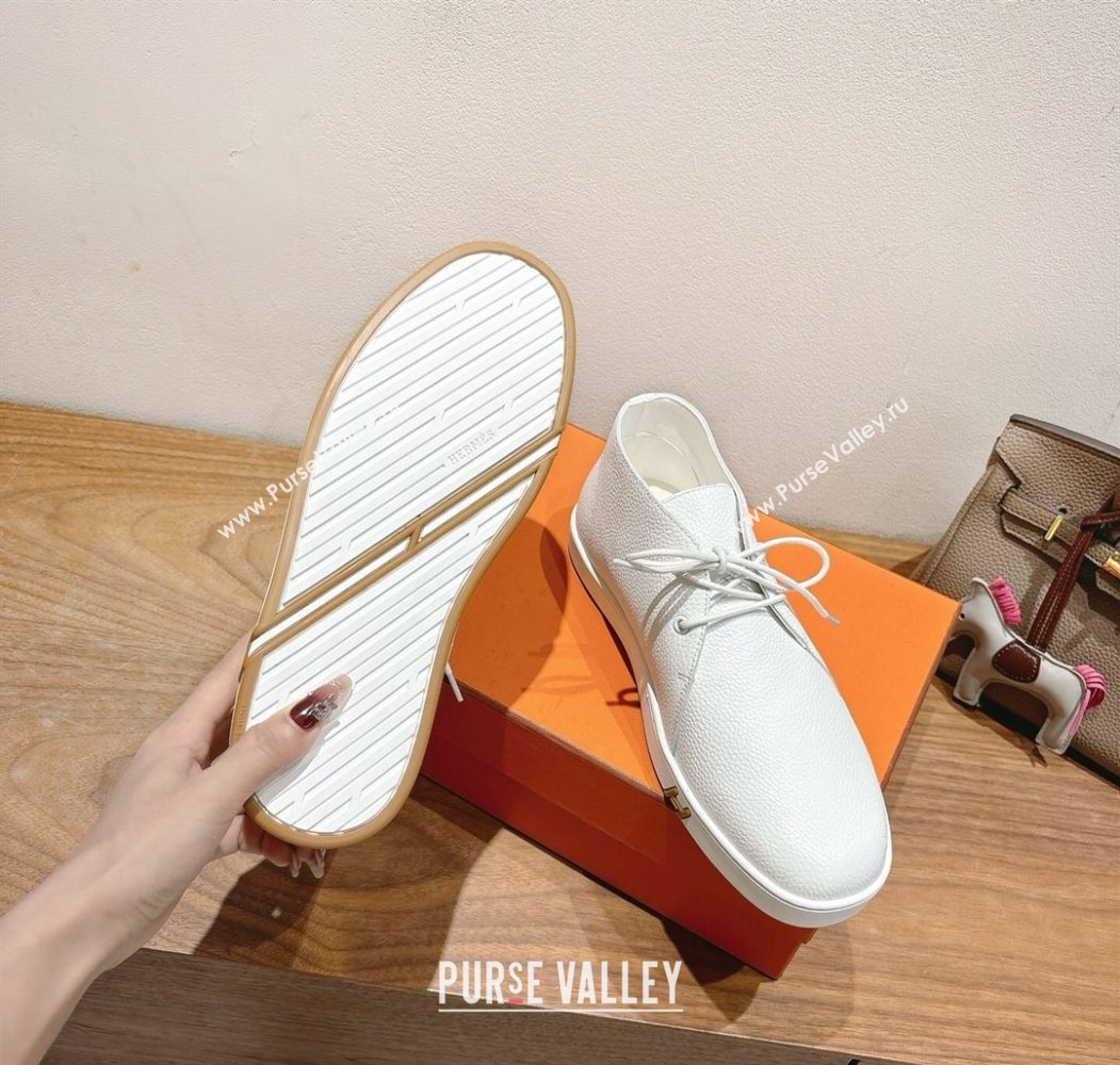 Hermes Klicker Sneakers in Grained Calfskin White 2025 H251921 (XC-250708085)