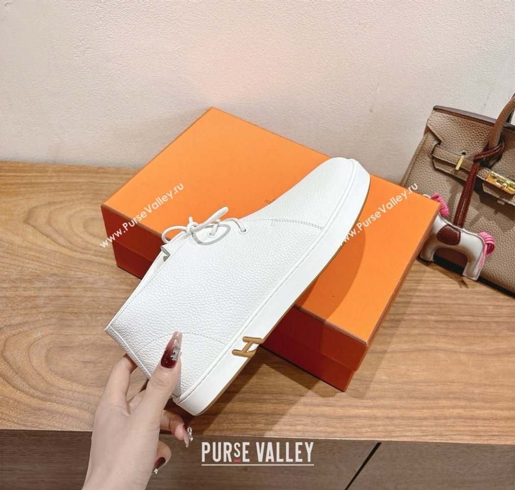 Hermes Klicker Sneakers in Grained Calfskin White 2025 H251921 (XC-250708085)