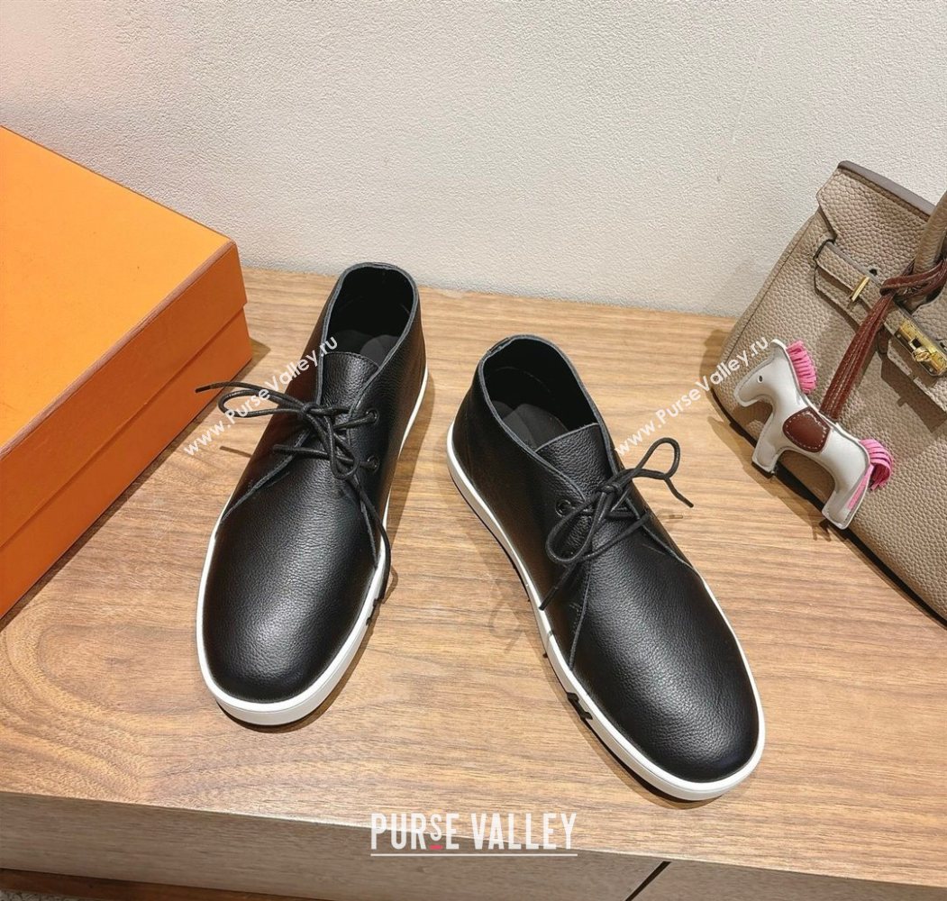 Hermes Klicker Sneakers in Grained Calfskin Black 2025 H251921 (XC-250708086)