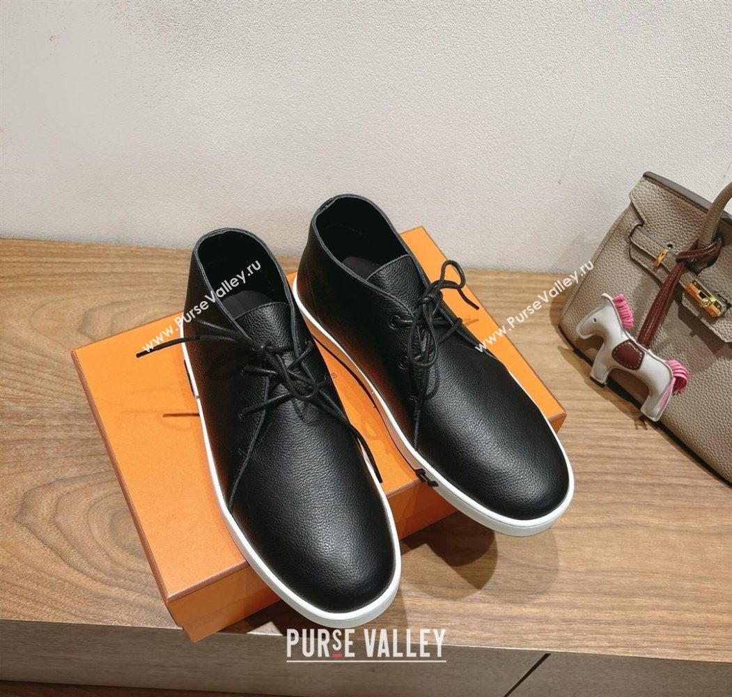 Hermes Klicker Sneakers in Grained Calfskin Black 2025 H251921 (XC-250708086)