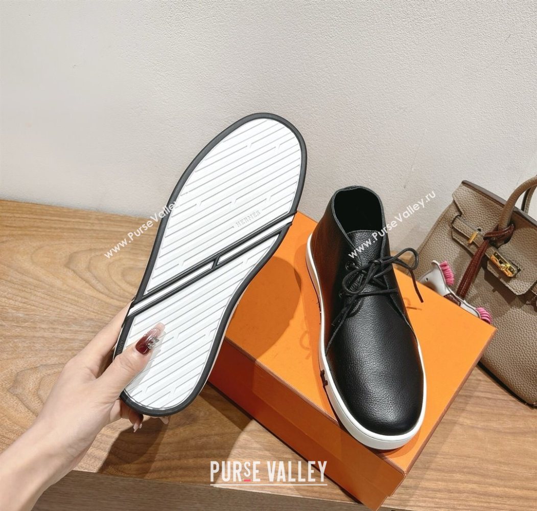 Hermes Klicker Sneakers in Grained Calfskin Black 2025 H251921 (XC-250708086)