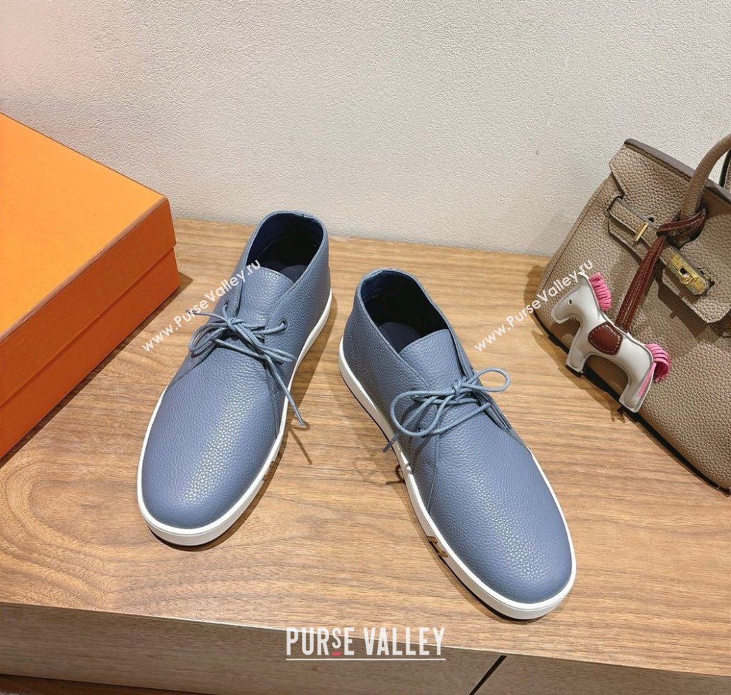 Hermes Klicker Sneakers in Grained Calfskin Blue 2025 H251921 (XC-250708087)