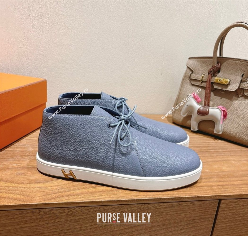 Hermes Klicker Sneakers in Grained Calfskin Blue 2025 H251921 (XC-250708087)