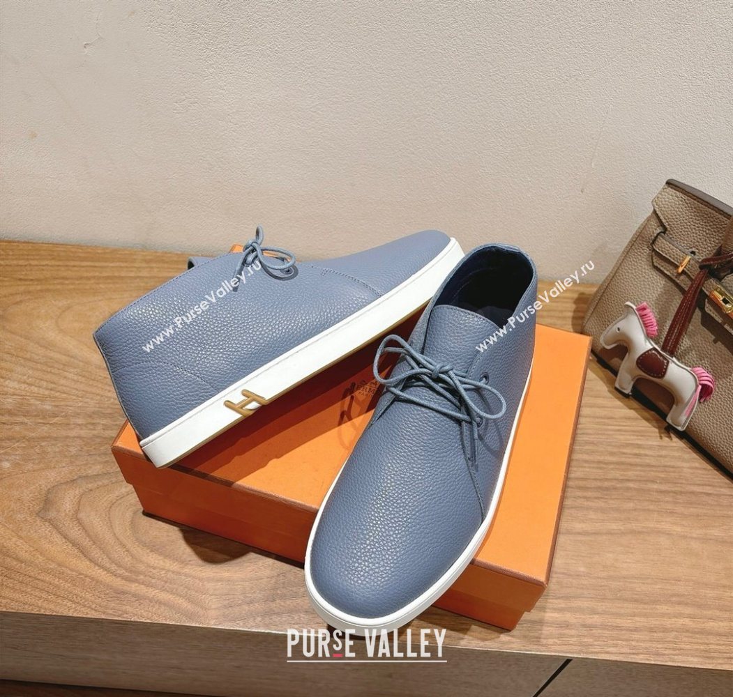 Hermes Klicker Sneakers in Grained Calfskin Blue 2025 H251921 (XC-250708087)