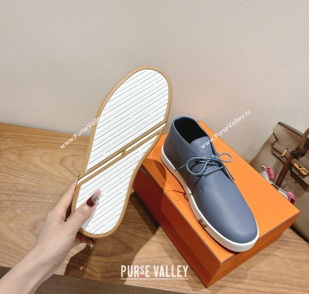 Hermes Klicker Sneakers in Grained Calfskin Blue 2025 H251921 (XC-250708087)