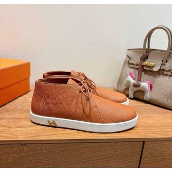 Hermes Klicker Sneakers in Grained Calfskin Brown 2025 H251921 (XC-250708088)