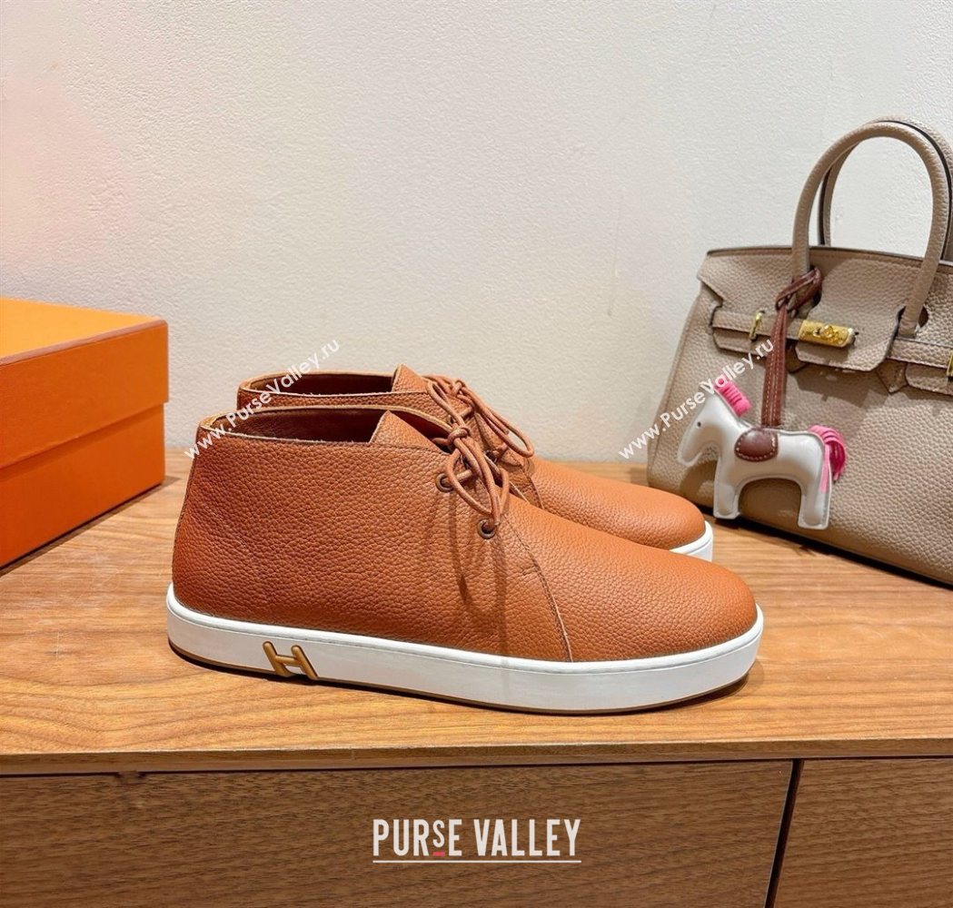 Hermes Klicker Sneakers in Grained Calfskin Brown 2025 H251921 (XC-250708088)