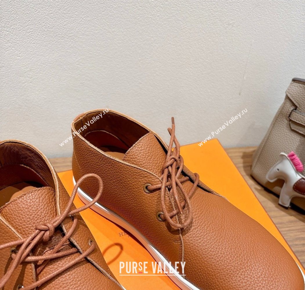 Hermes Klicker Sneakers in Grained Calfskin Brown 2025 H251921 (XC-250708088)