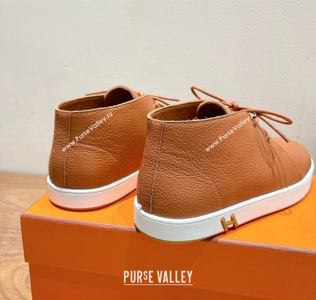 Hermes Klicker Sneakers in Grained Calfskin Brown 2025 H251921 (XC-250708088)