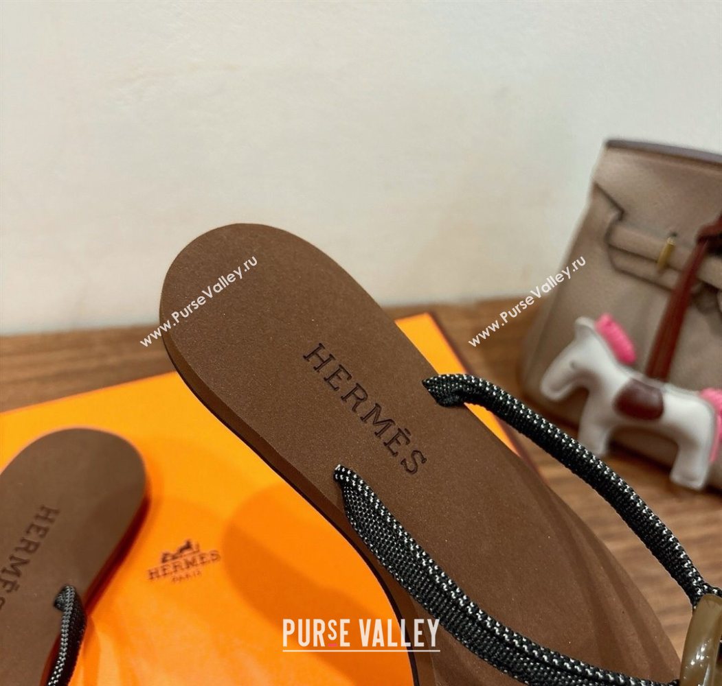 Hermes Chaine dAncre Flat Thong Slides Sandal Brown 2025 H070801 (XC-250708018)