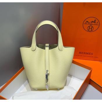 Hermes Picotin Lock Mini Bag 18cm in Togo Calfskin Leather Milton Yellow 2025 (FL-250809001)