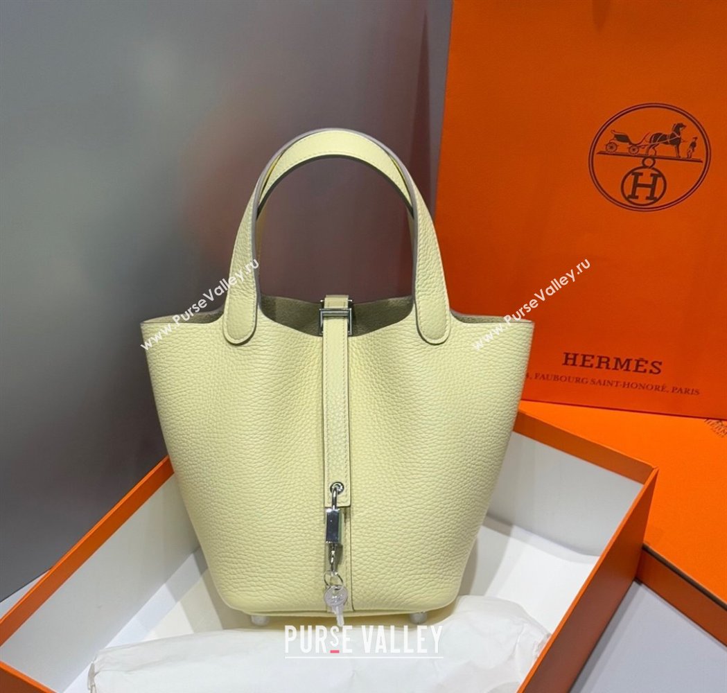 Hermes Picotin Lock Mini Bag 18cm in Togo Calfskin Leather Milton Yellow 2025 (FL-250809001)