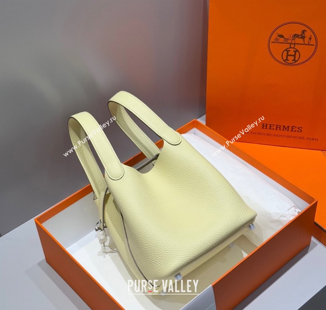 Hermes Picotin Lock Mini Bag 18cm in Togo Calfskin Leather Milton Yellow 2025 (FL-250809001)