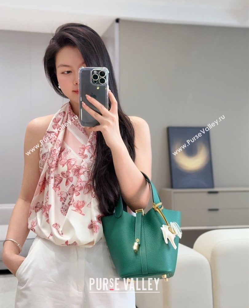 Hermes Picotin Lock Mini Bag 18cm in Togo Calfskin Leather Peacock Green 2025 (FL-250809003)