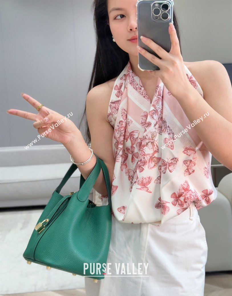 Hermes Picotin Lock Mini Bag 18cm in Togo Calfskin Leather Peacock Green 2025 (FL-250809003)