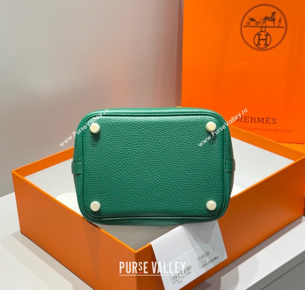 Hermes Picotin Lock Mini Bag 18cm in Togo Calfskin Leather Peacock Green 2025 (FL-250809003)