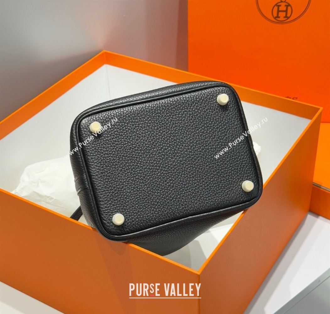Hermes Picotin Lock Mini Bag 18cm in Togo Calfskin Leather Black/Gold 2025 (FL-250809004)