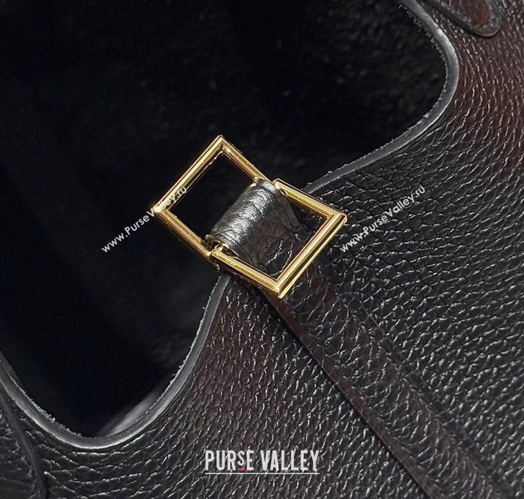 Hermes Picotin Lock Mini Bag 18cm in Togo Calfskin Leather Black/Gold 2025 (FL-250809004)