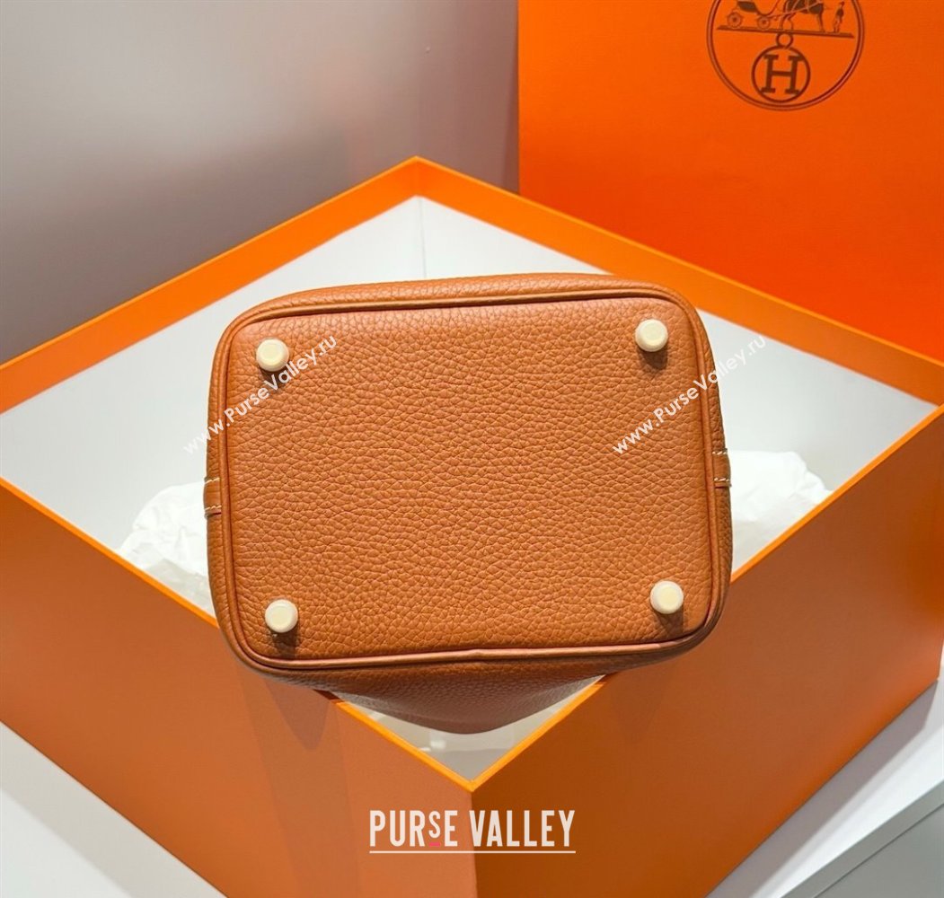 Hermes Picotin Lock Mini Bag 18cm in Togo Calfskin Leather Golden Brown 2025 (FL-250809005)