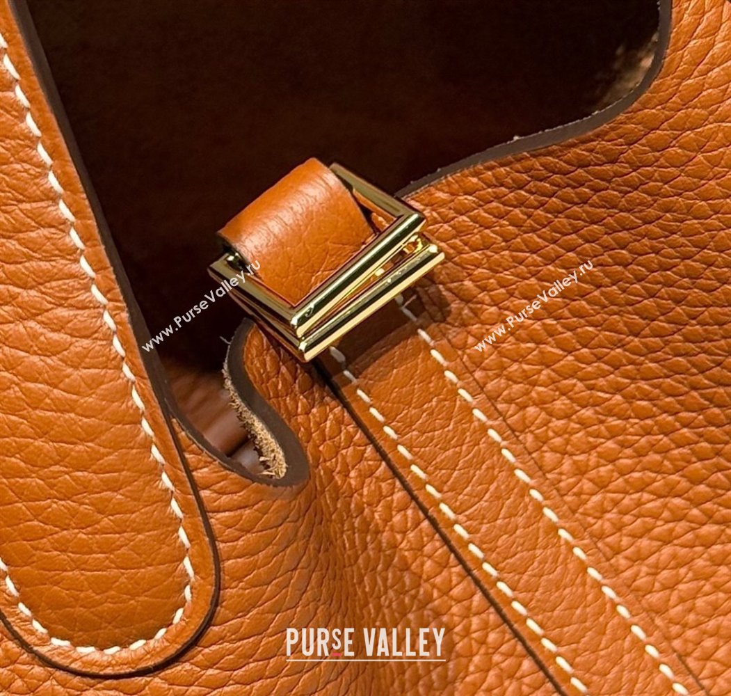 Hermes Picotin Lock Mini Bag 18cm in Togo Calfskin Leather Golden Brown 2025 (FL-250809005)