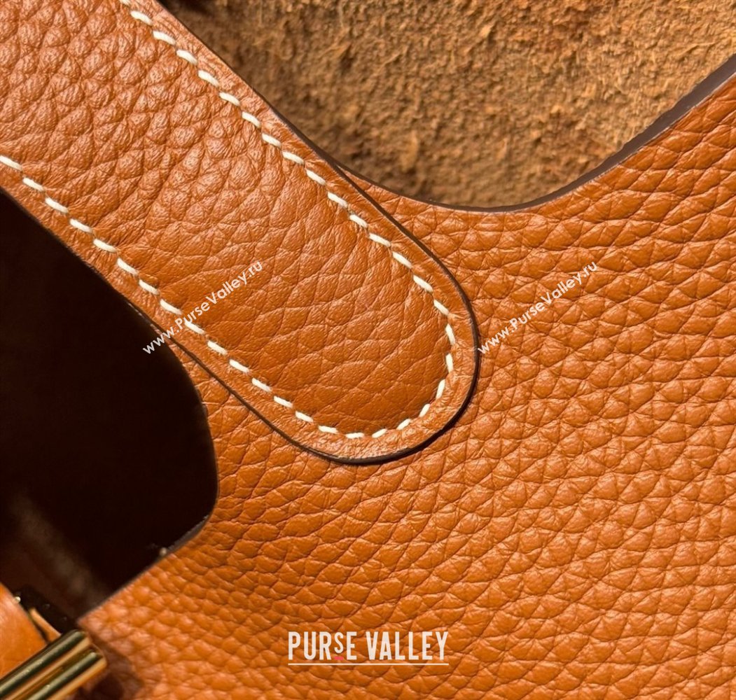 Hermes Picotin Lock Mini Bag 18cm in Togo Calfskin Leather Golden Brown 2025 (FL-250809005)