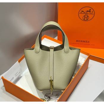 Hermes Picotin Lock Mini Bag 18cm in Togo Calfskin Leather Sage Green 2025 (FL-250809007)