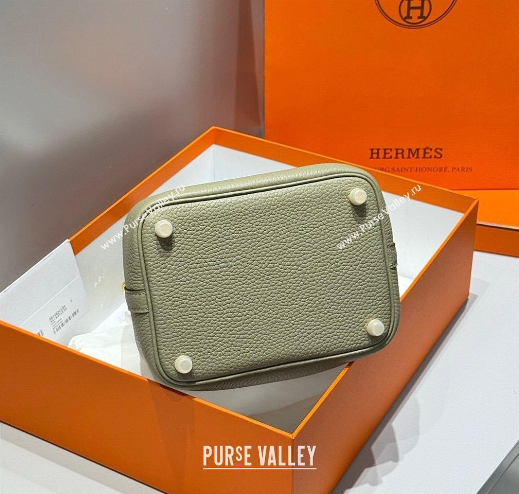 Hermes Picotin Lock Mini Bag 18cm in Togo Calfskin Leather Sage Green 2025 (FL-250809007)