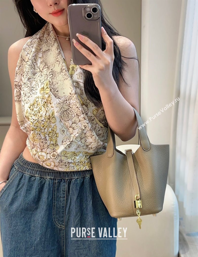 Hermes Picotin Lock Mini Bag 18cm in Togo Calfskin Leather Alpha Beige 2025 (FL-250809008)