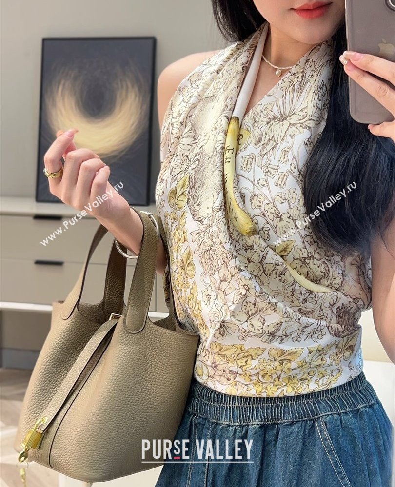 Hermes Picotin Lock Mini Bag 18cm in Togo Calfskin Leather Alpha Beige 2025 (FL-250809008)