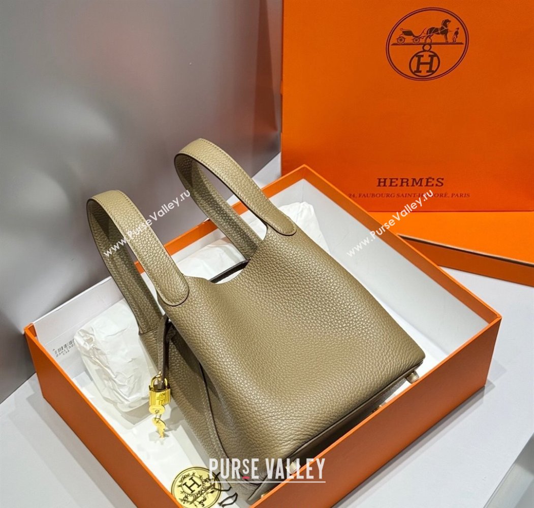 Hermes Picotin Lock Mini Bag 18cm in Togo Calfskin Leather Alpha Beige 2025 (FL-250809008)
