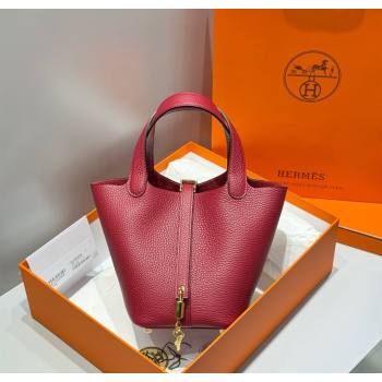 Hermes Picotin Lock Mini Bag 18cm in Togo Calfskin Leather Stone Red 2025 (FL-250809009)