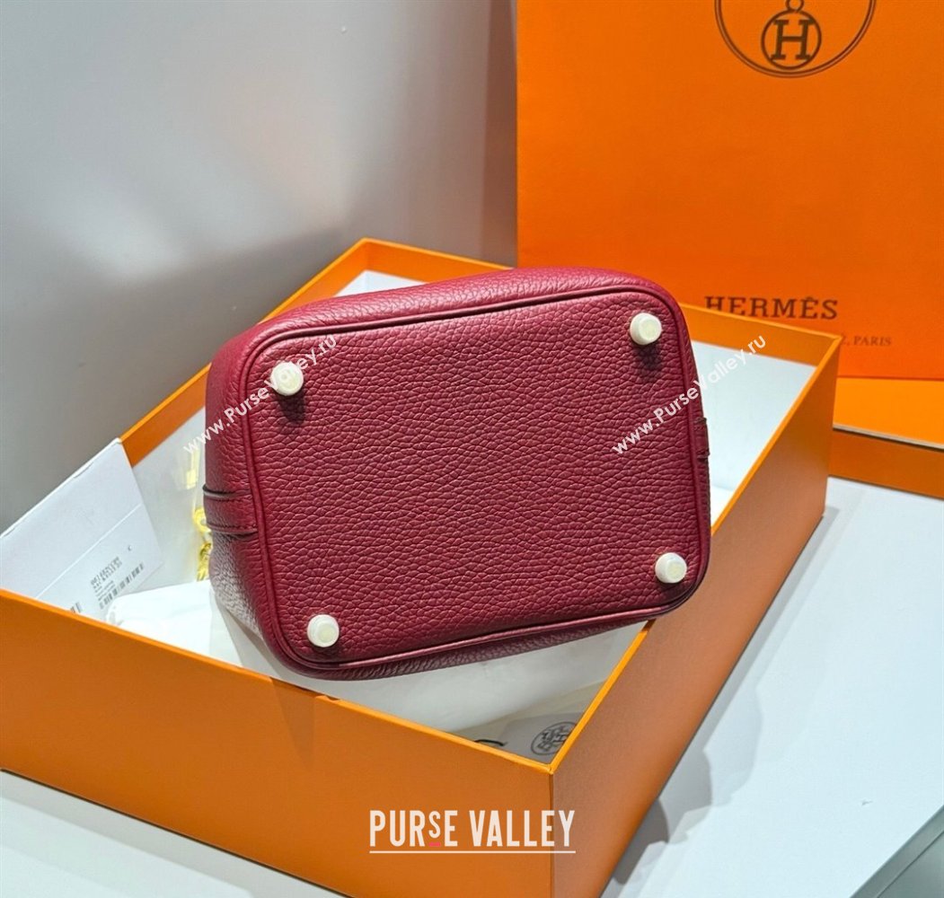 Hermes Picotin Lock Mini Bag 18cm in Togo Calfskin Leather Stone Red 2025 (FL-250809009)
