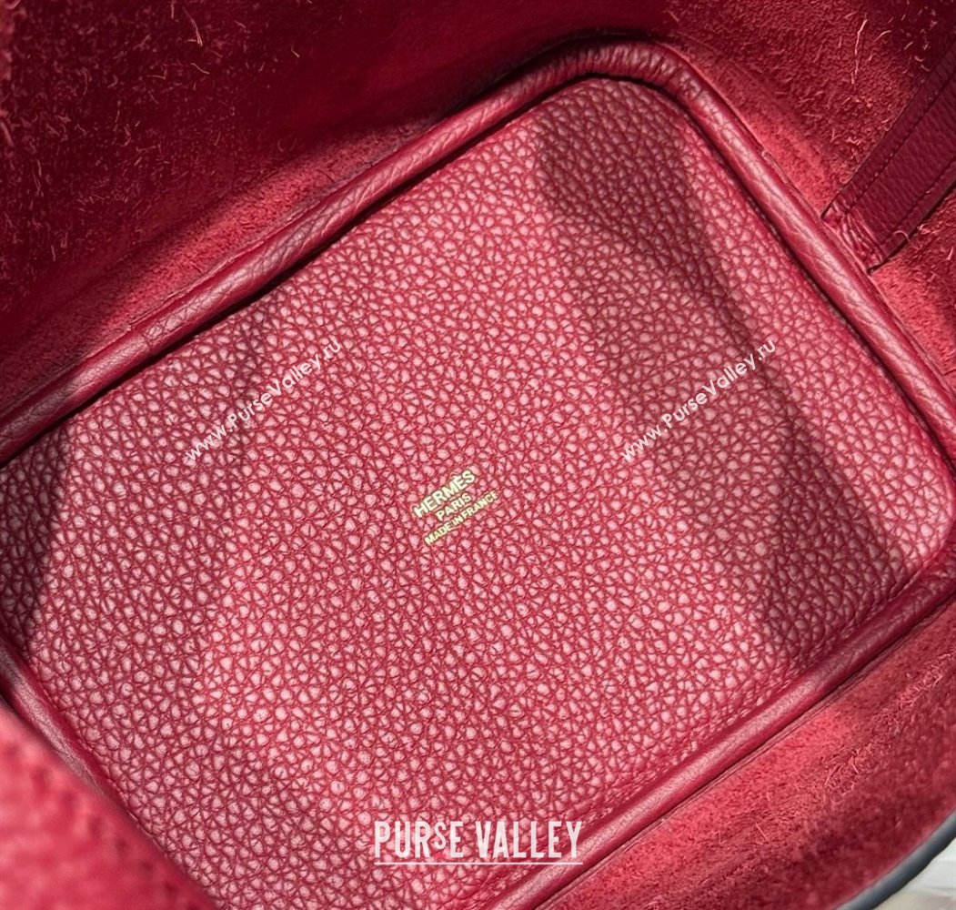 Hermes Picotin Lock Mini Bag 18cm in Togo Calfskin Leather Stone Red 2025 (FL-250809009)