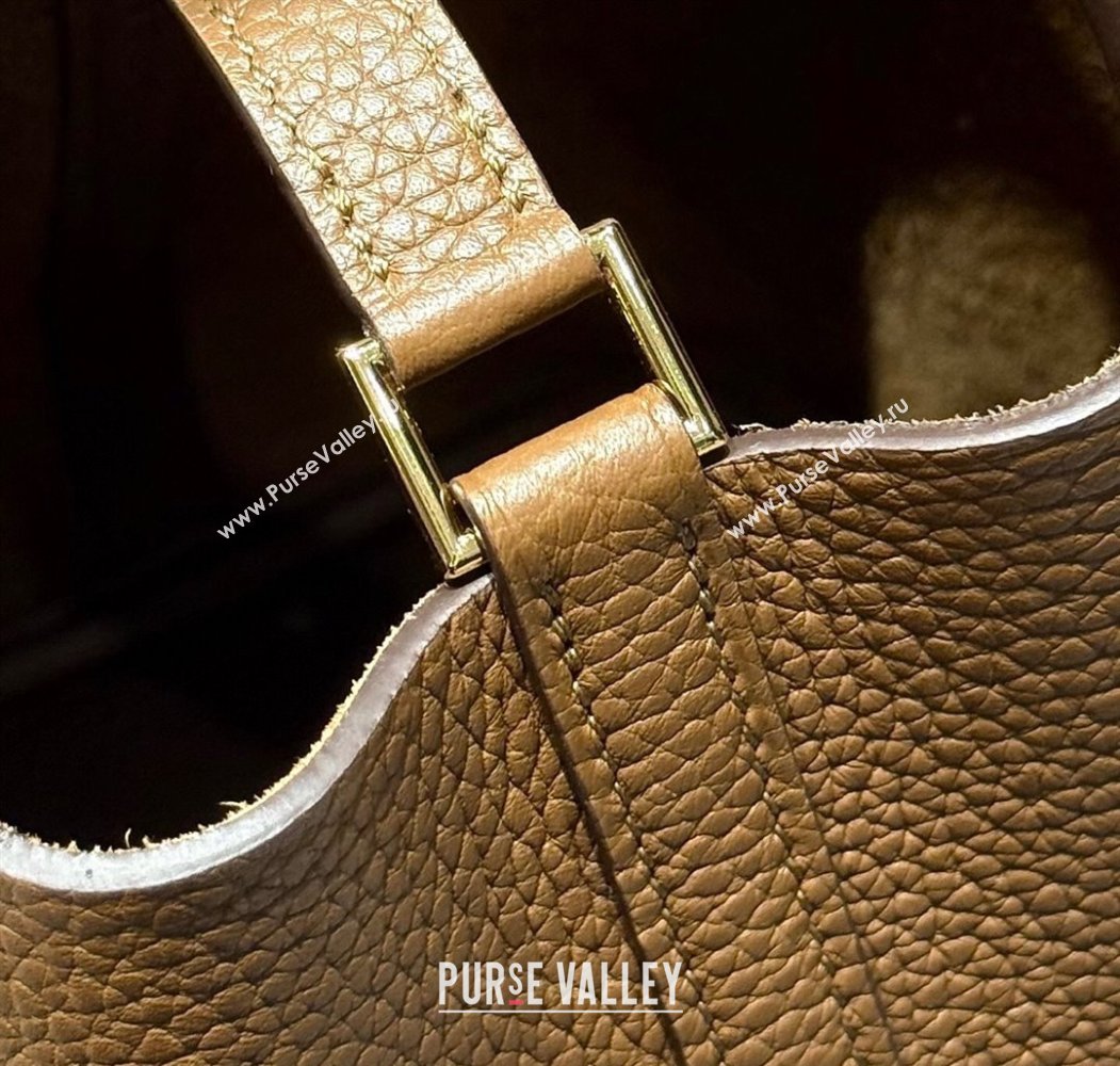 Hermes Picotin Lock Mini Bag 18cm in Togo Calfskin Leather Chestnut Brown 2025 (FL-250809010)