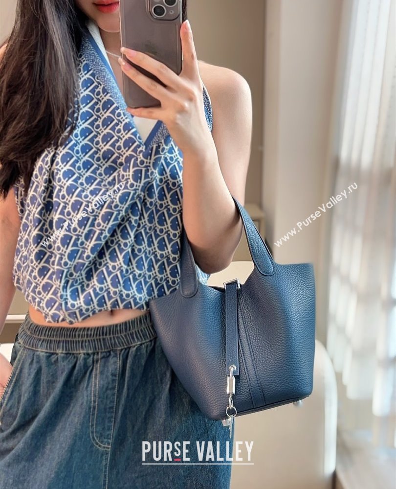 Hermes Picotin Lock Mini Bag 18cm in Togo Calfskin Leather Prussia Blue 2025 (FL-250809011)