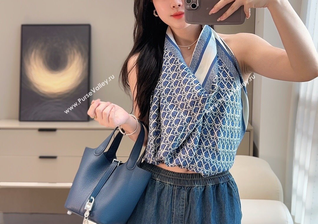 Hermes Picotin Lock Mini Bag 18cm in Togo Calfskin Leather Prussia Blue 2025 (FL-250809011)