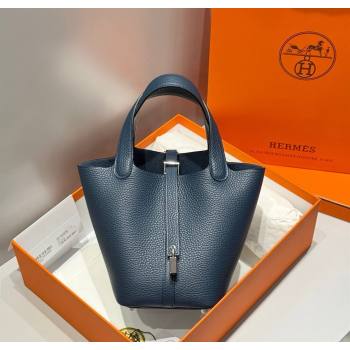 Hermes Picotin Lock Mini Bag 18cm in Togo Calfskin Leather Prussia Blue 2025 (FL-250809011)