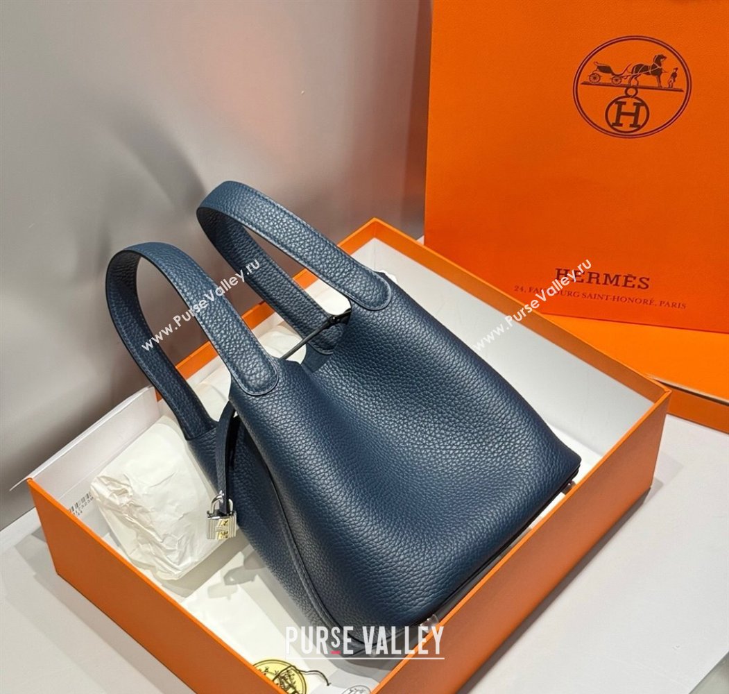 Hermes Picotin Lock Mini Bag 18cm in Togo Calfskin Leather Prussia Blue 2025 (FL-250809011)
