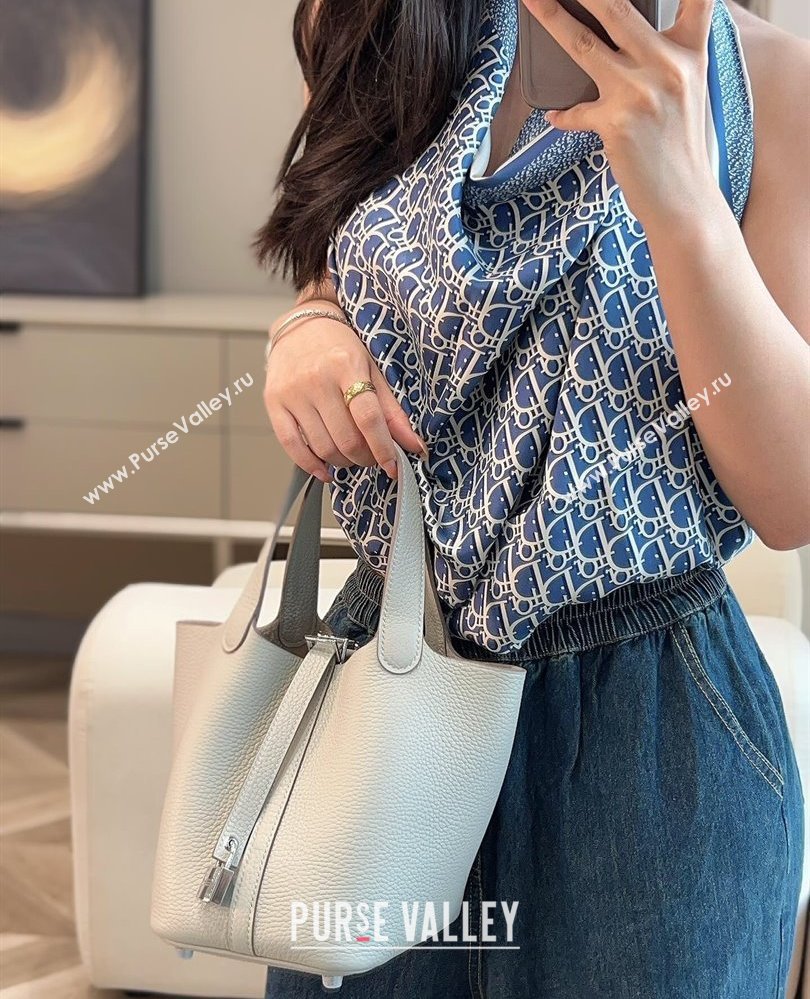 Hermes Picotin Lock Mini Bag 18cm in Togo Calfskin Leather Pearly Grey 2025 (FL-250809012)
