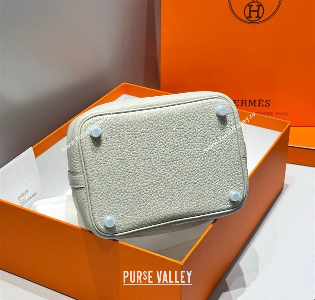 Hermes Picotin Lock Mini Bag 18cm in Togo Calfskin Leather Pearly Grey 2025 (FL-250809012)
