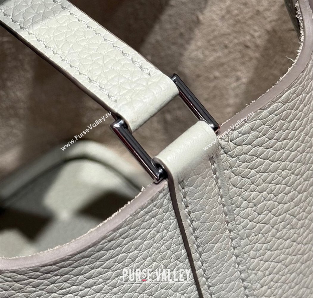 Hermes Picotin Lock Mini Bag 18cm in Togo Calfskin Leather Pearly Grey 2025 (FL-250809012)