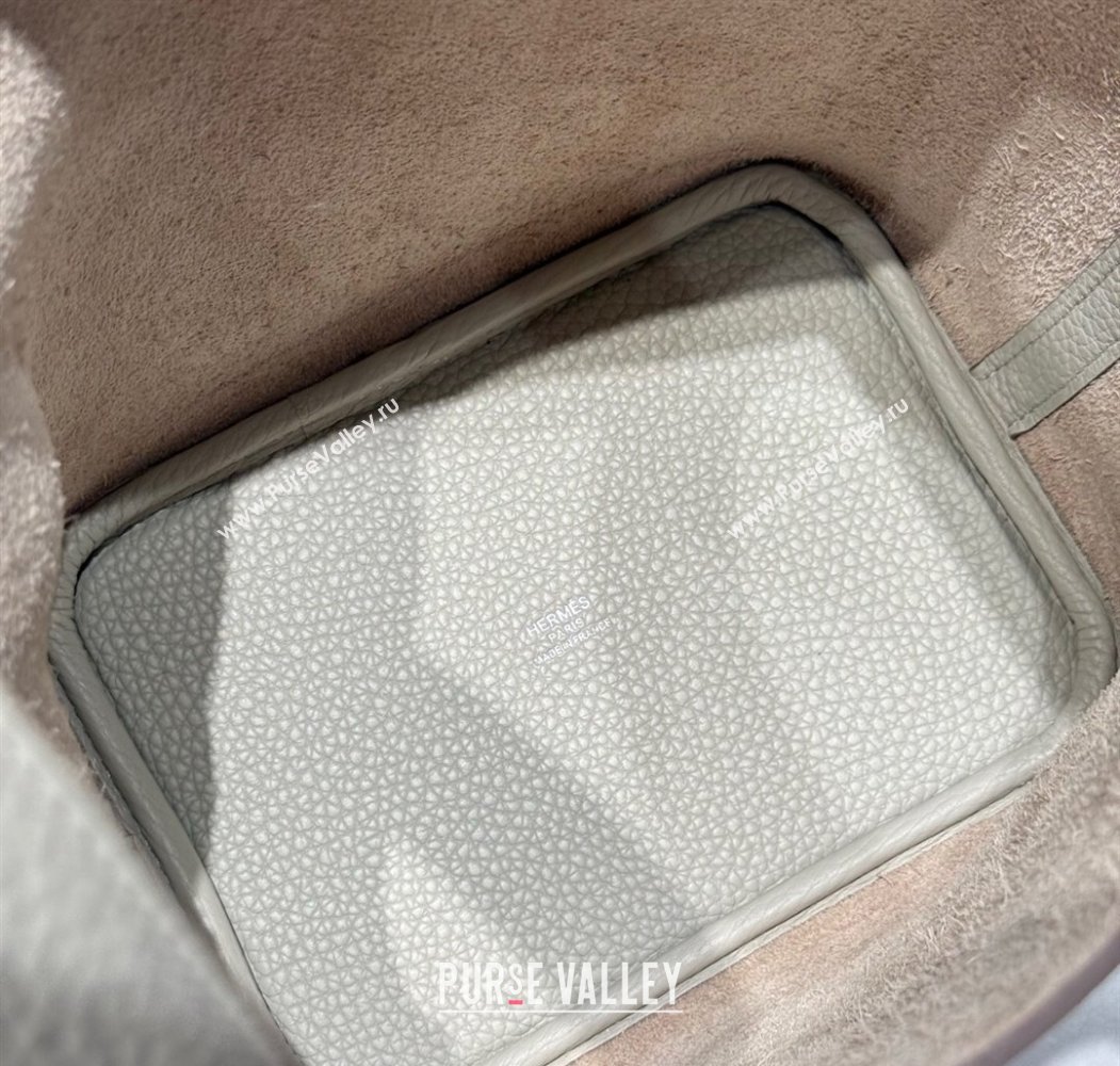 Hermes Picotin Lock Mini Bag 18cm in Togo Calfskin Leather Pearly Grey 2025 (FL-250809012)