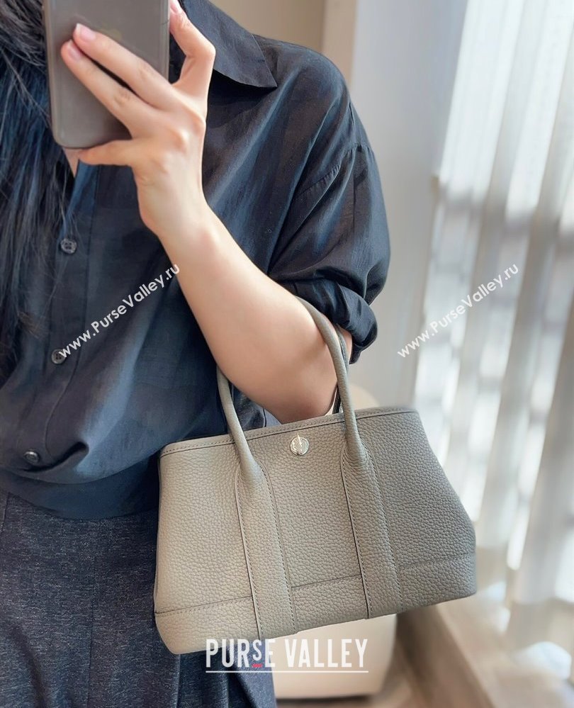 Hermes Garden Party Mini Bag 23cm in Germany Leather Cloud Grey 2025 (FL-250809043)