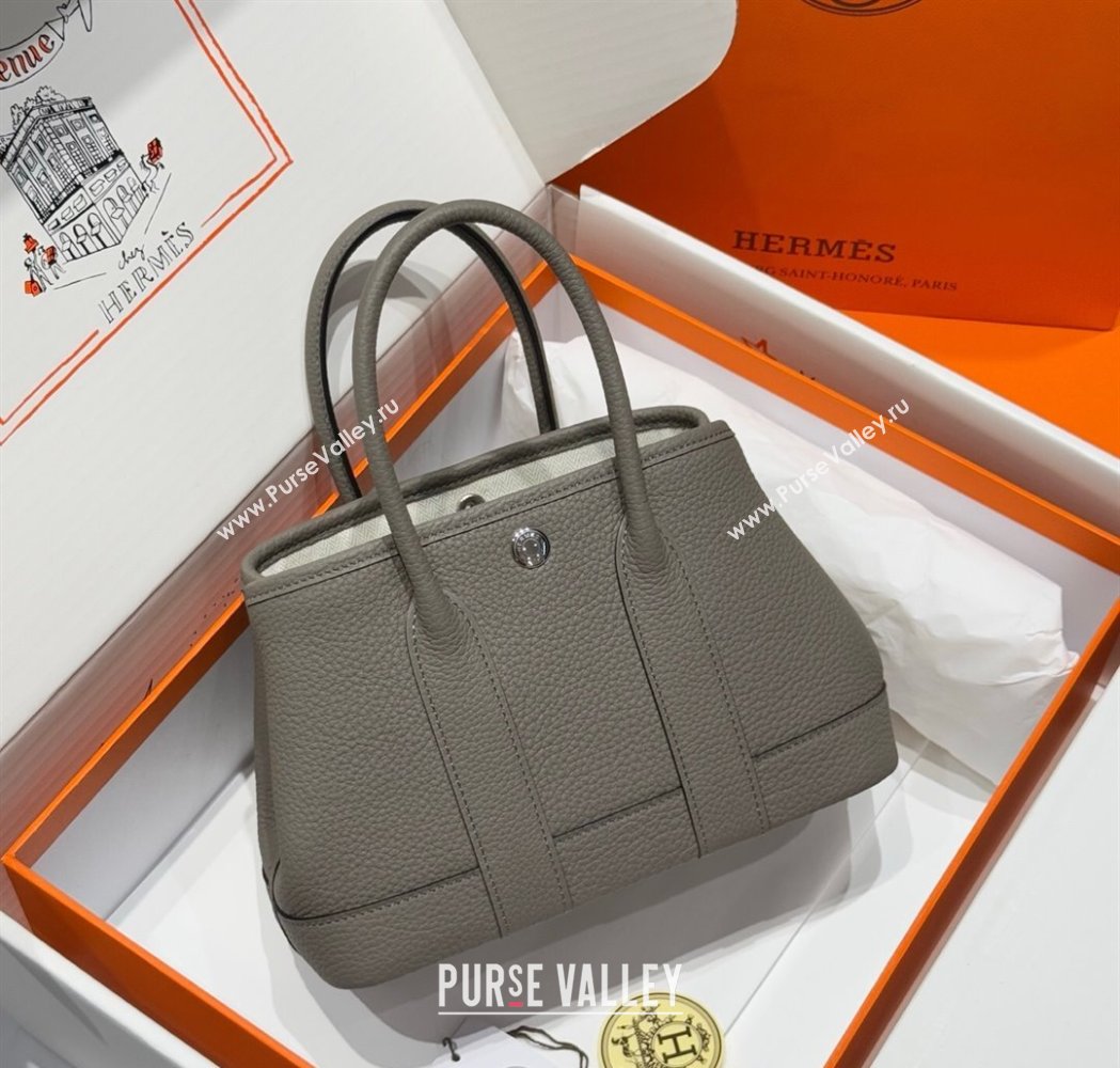 Hermes Garden Party Mini Bag 23cm in Germany Leather Cloud Grey 2025 (FL-250809043)