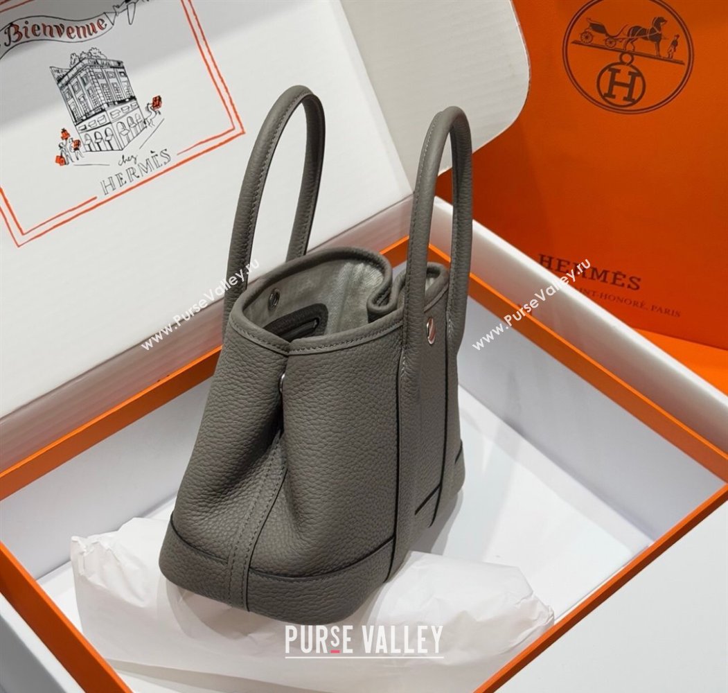 Hermes Garden Party Mini Bag 23cm in Germany Leather Cloud Grey 2025 (FL-250809043)