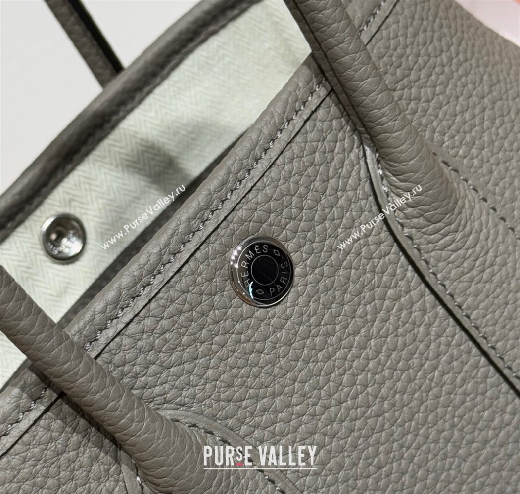 Hermes Garden Party Mini Bag 23cm in Germany Leather Cloud Grey 2025 (FL-250809043)
